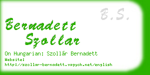 bernadett szollar business card